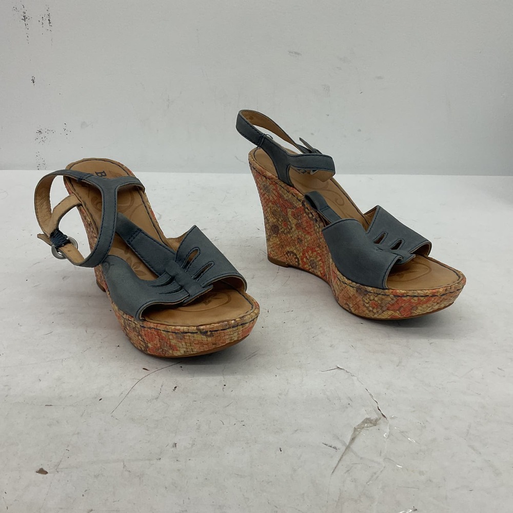 Born Gray Leather Slingback Heels Women's Shoe Size 8